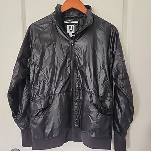 FootJoy Golf Windbreaker Jacket Waterproof Pockets Black Size M Dryjoys